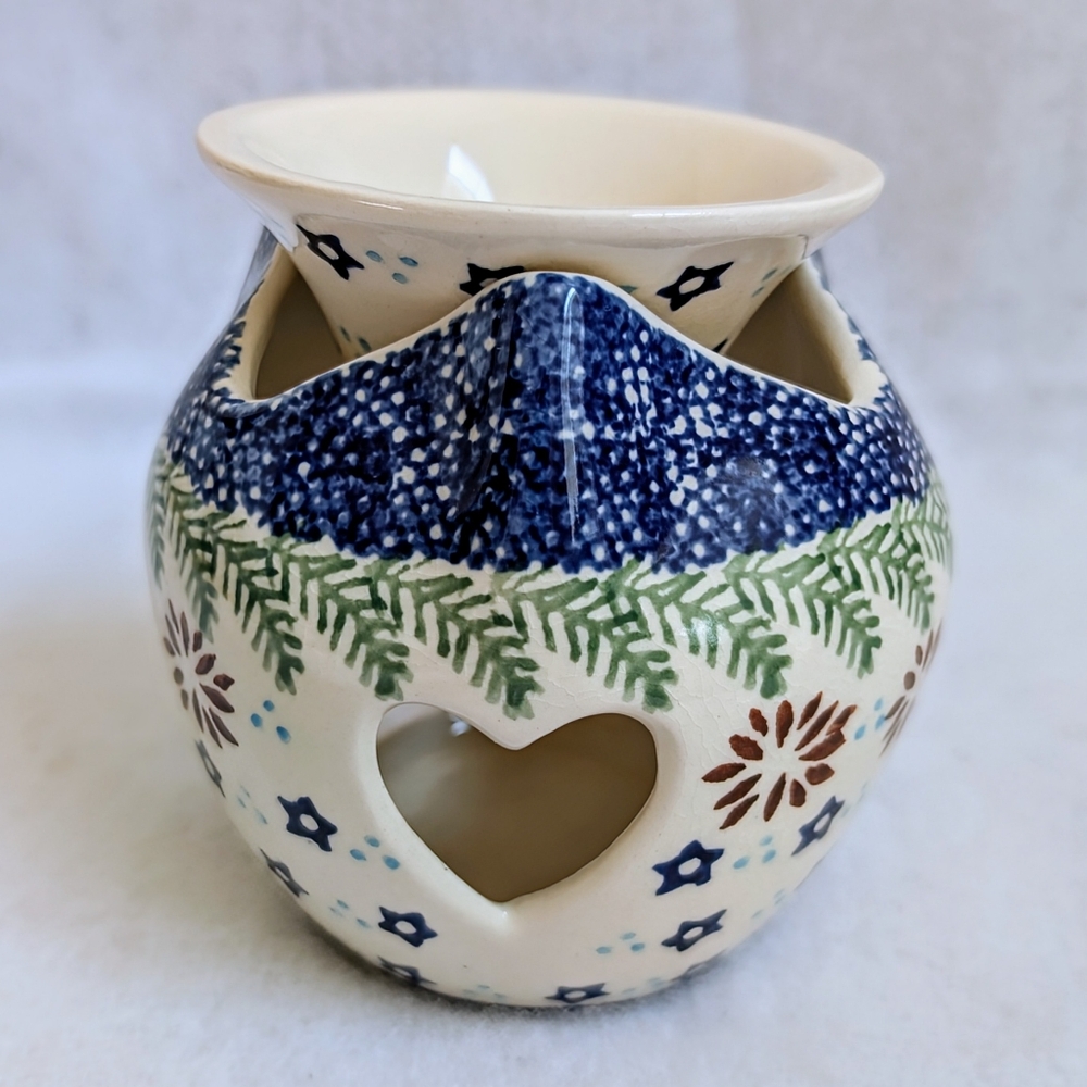 Polish Pottery 2-piece Warmer with Star & Plant Designs